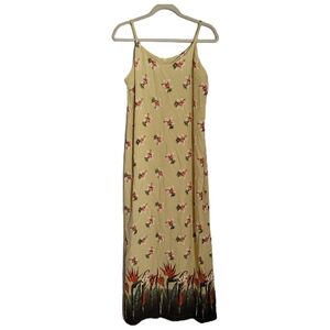 Pineapple Moon Dress L Large Sleeveless Maxi Floral Hawaiian Vacation